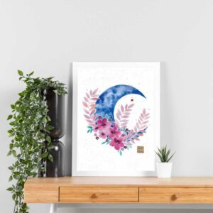 Lune fleurie- impression fine art