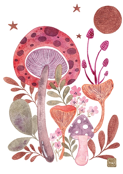 Champignons enchantés- print Made By Jen